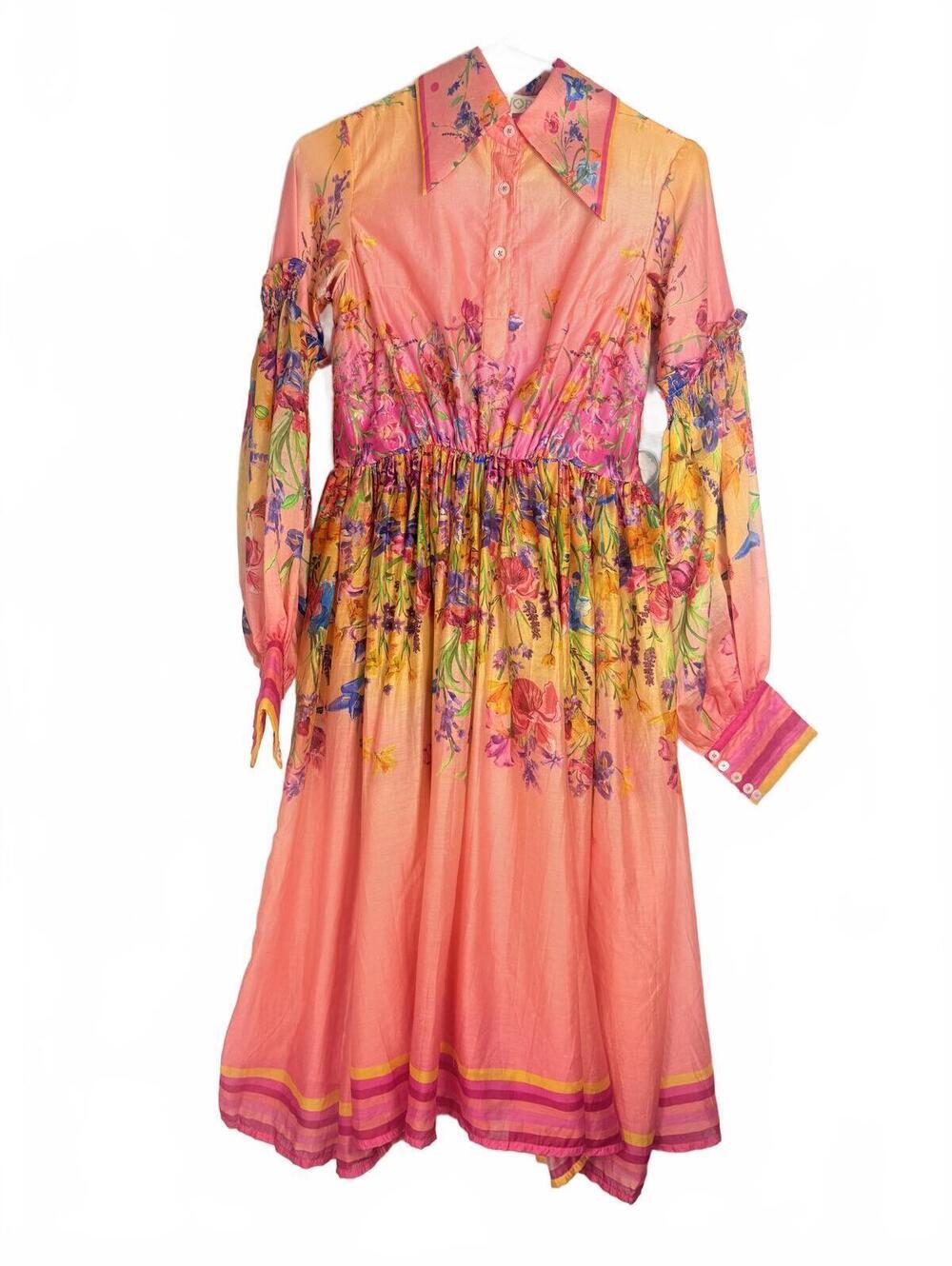 Lafuori Floral Gradient Long Sleeve Dress - Picture 1 of 11